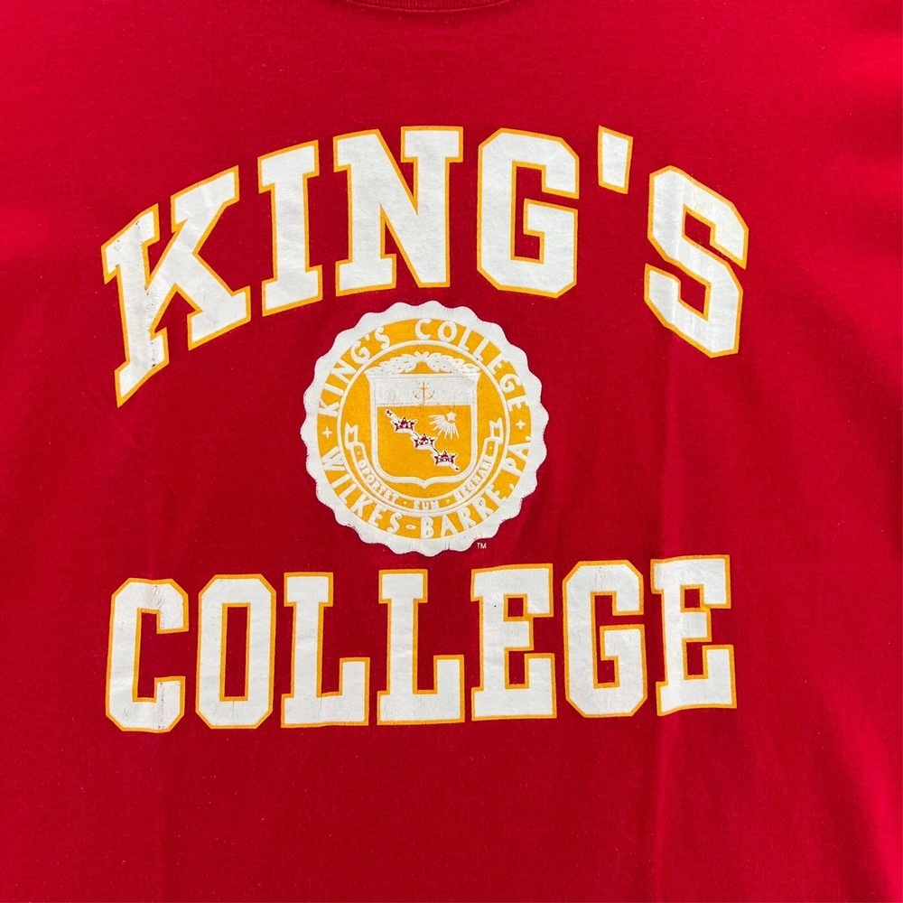 Vintage RUSSELL ATHLETIC Single Stitch T Shirt KING'S COLLEGE Men XL USA‎ READ